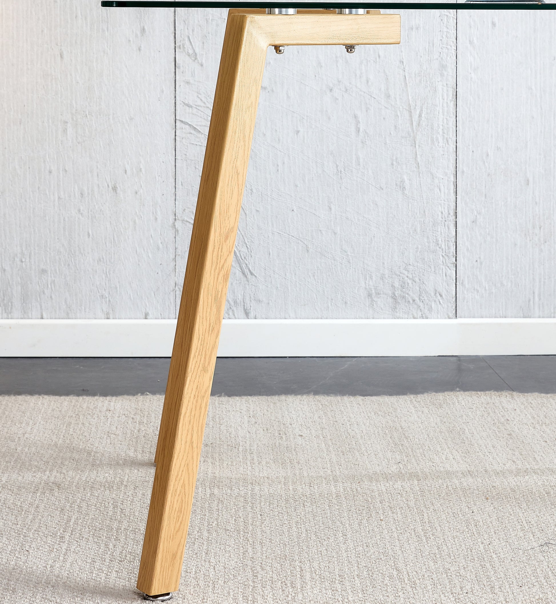 Glass Dining Table Modern Minimalist Rectangle, Suitable For 4 6 People, Equipped With 0.31 "Tempered Glass Tabletop And Metal Legs, Writing Desk, Suitable For Kitchen, Dining Room, And Living Room Transparent Glass