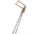 Household Aluminum Alloy Manual Lifting Attic Ladder silver-abs-aluminium