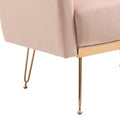 Coolmore Velvet Armchair Single Sofa Modern Tufted Upholstered Side Reading Chairs With Arm And Gold Metal Leg For Living Room Bedroom Pink Pink Foam Velvet