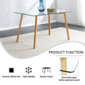 Glass Dining Table Modern Minimalist Rectangle, Suitable For 4 6 People, Equipped With 0.31 