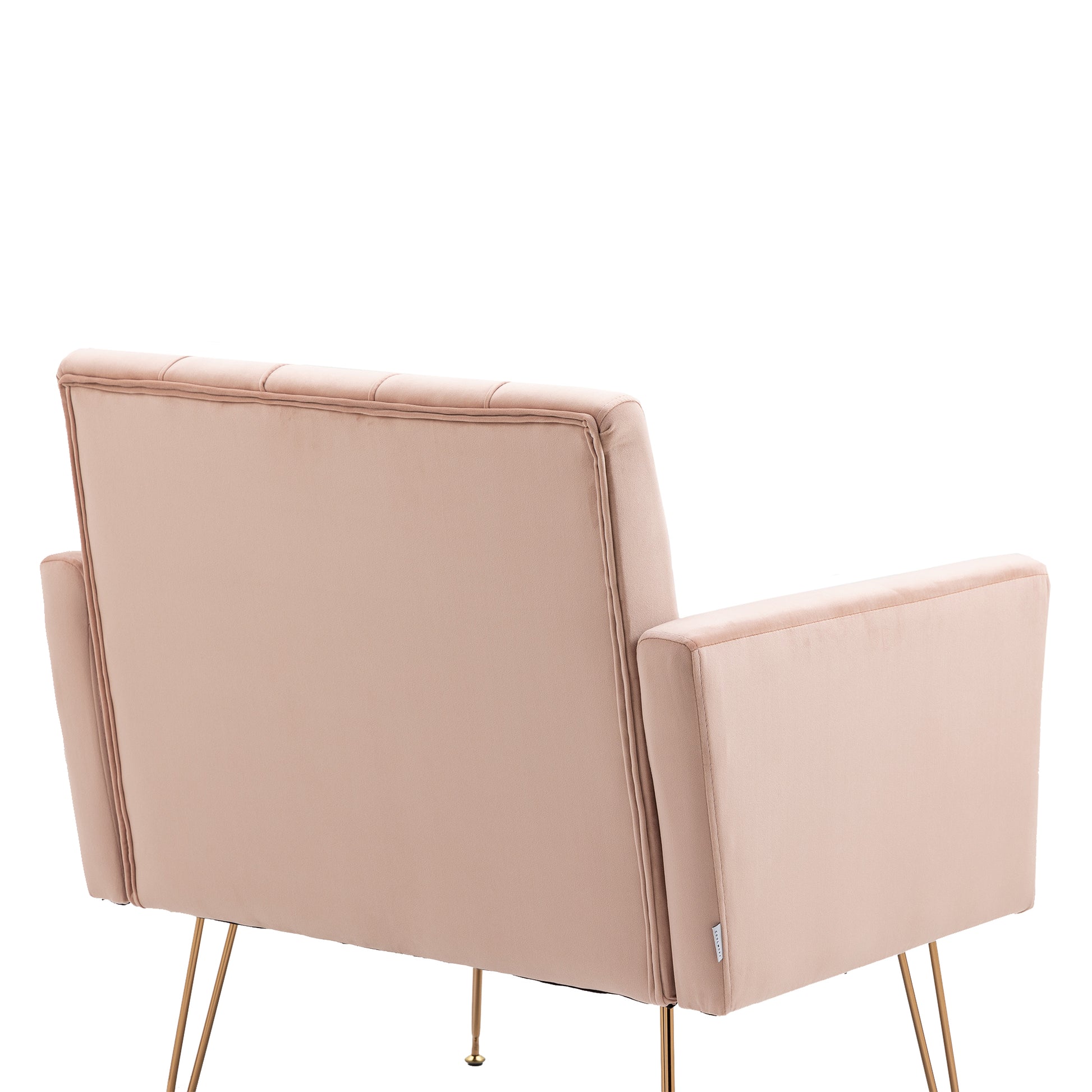 Coolmore Velvet Armchair Single Sofa Modern Tufted Upholstered Side Reading Chairs With Arm And Gold Metal Leg For Living Room Bedroom Pink Pink Foam Velvet