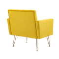 Coolmore Velvet Armchair Single Sofa Modern Tufted Upholstered Side Reading Chairs With Arm And Gold Metal Leg For Living Room Bedroom Mustard Mustard Foam Velvet