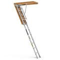 Household Aluminum Alloy Manual Lifting Attic Ladder silver-abs-aluminium