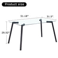 Modern Minimalist Rectangular Glass Dining Table For 4 6 With 0.31