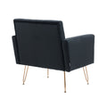 Coolmore Velvet Armchair Single Sofa Modern Tufted Upholstered Side Reading Chairs With Arm And Gold Metal Leg For Living Room Bedroom Black Black Foam Velvet