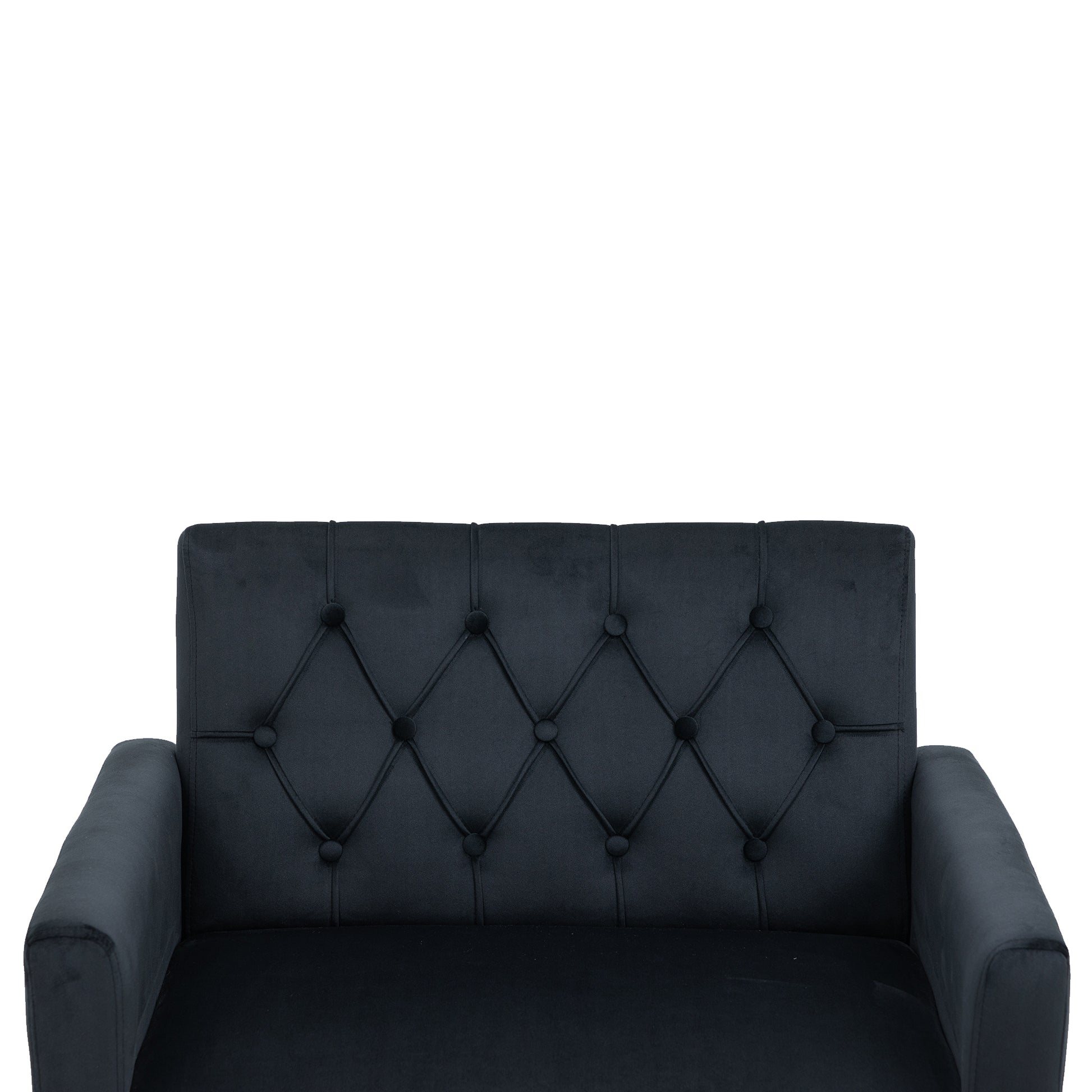 Coolmore Velvet Armchair Single Sofa Modern Tufted Upholstered Side Reading Chairs With Arm And Gold Metal Leg For Living Room Bedroom Black Black Foam Velvet