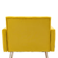 Coolmore Velvet Armchair Single Sofa Modern Tufted Upholstered Side Reading Chairs With Arm And Gold Metal Leg For Living Room Bedroom Mustard Mustard Foam Velvet