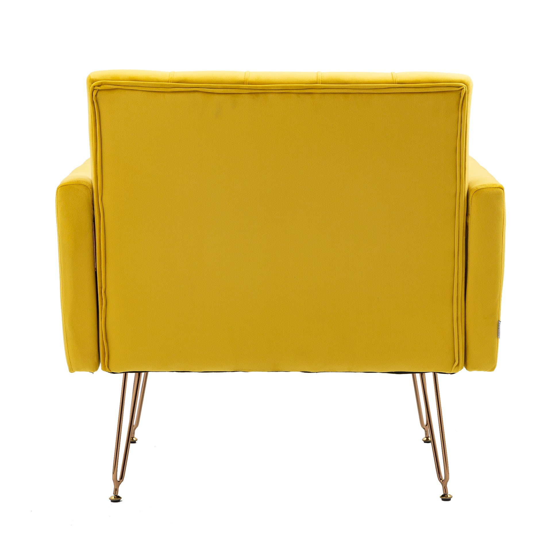 Coolmore Velvet Armchair Single Sofa Modern Tufted Upholstered Side Reading Chairs With Arm And Gold Metal Leg For Living Room Bedroom Mustard Mustard Foam Velvet