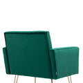 Coolmore Velvet Armchair Single Sofa Modern Tufted Upholstered Side Reading Chairs With Arm And Gold Metal Leg For Living Room Bedroom Green Green Foam Velvet