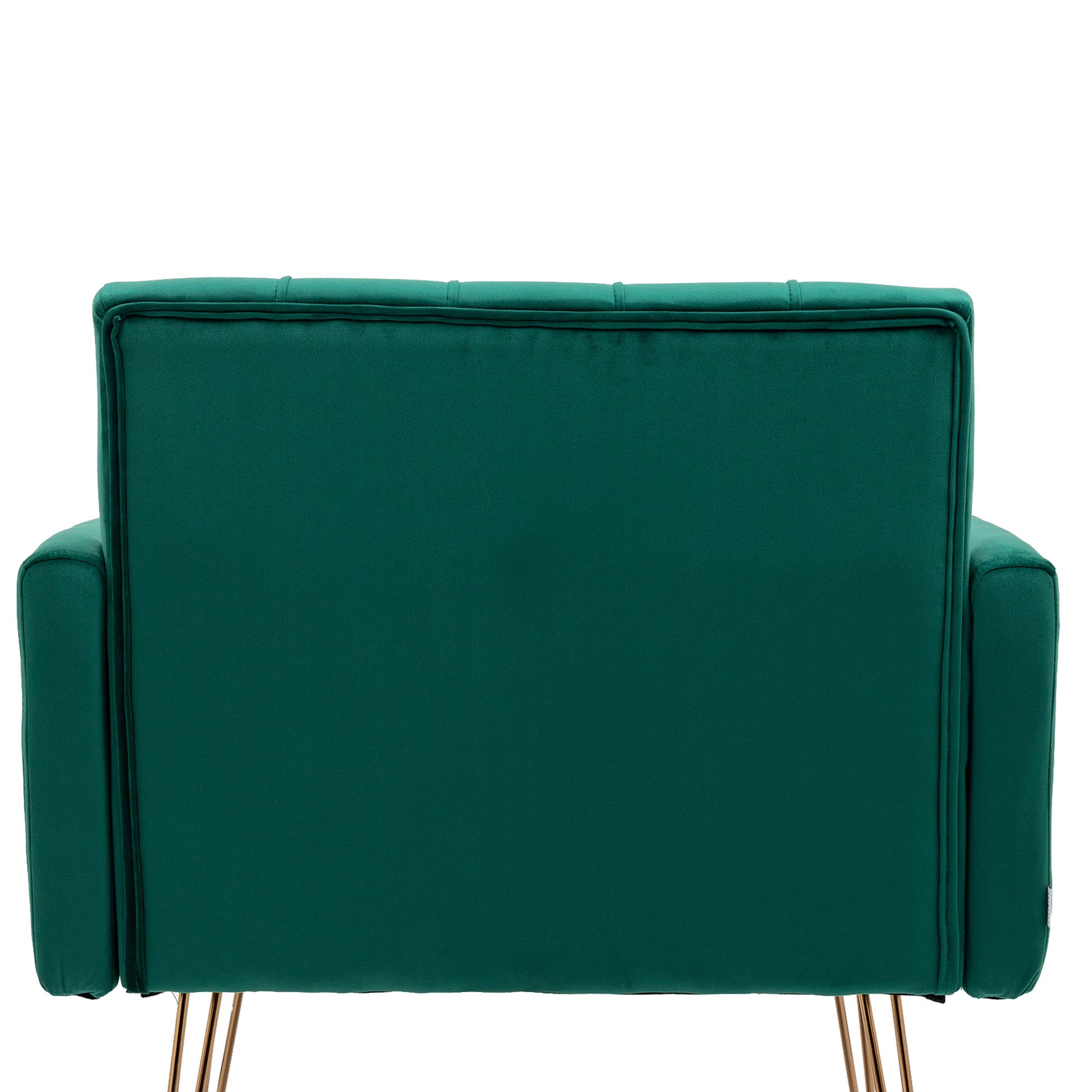 Coolmore Velvet Armchair Single Sofa Modern Tufted Upholstered Side Reading Chairs With Arm And Gold Metal Leg For Living Room Bedroom Green Green Foam Velvet