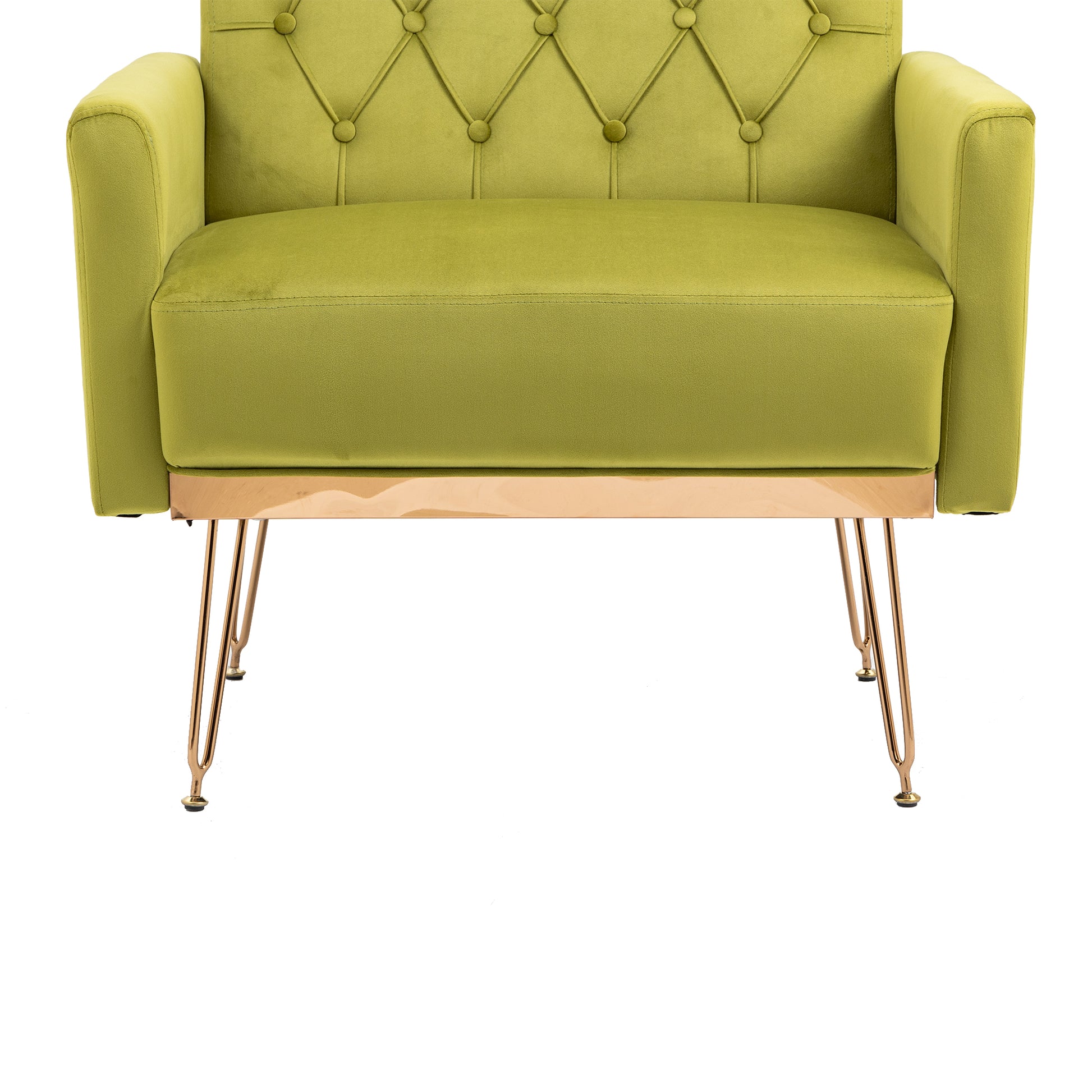 Coolmore Velvet Armchair Single Sofa Modern Tufted Upholstered Side Reading Chairs With Arm And Gold Metal Leg For Living Room Bedroom Olive Green Olive Green Foam Velvet