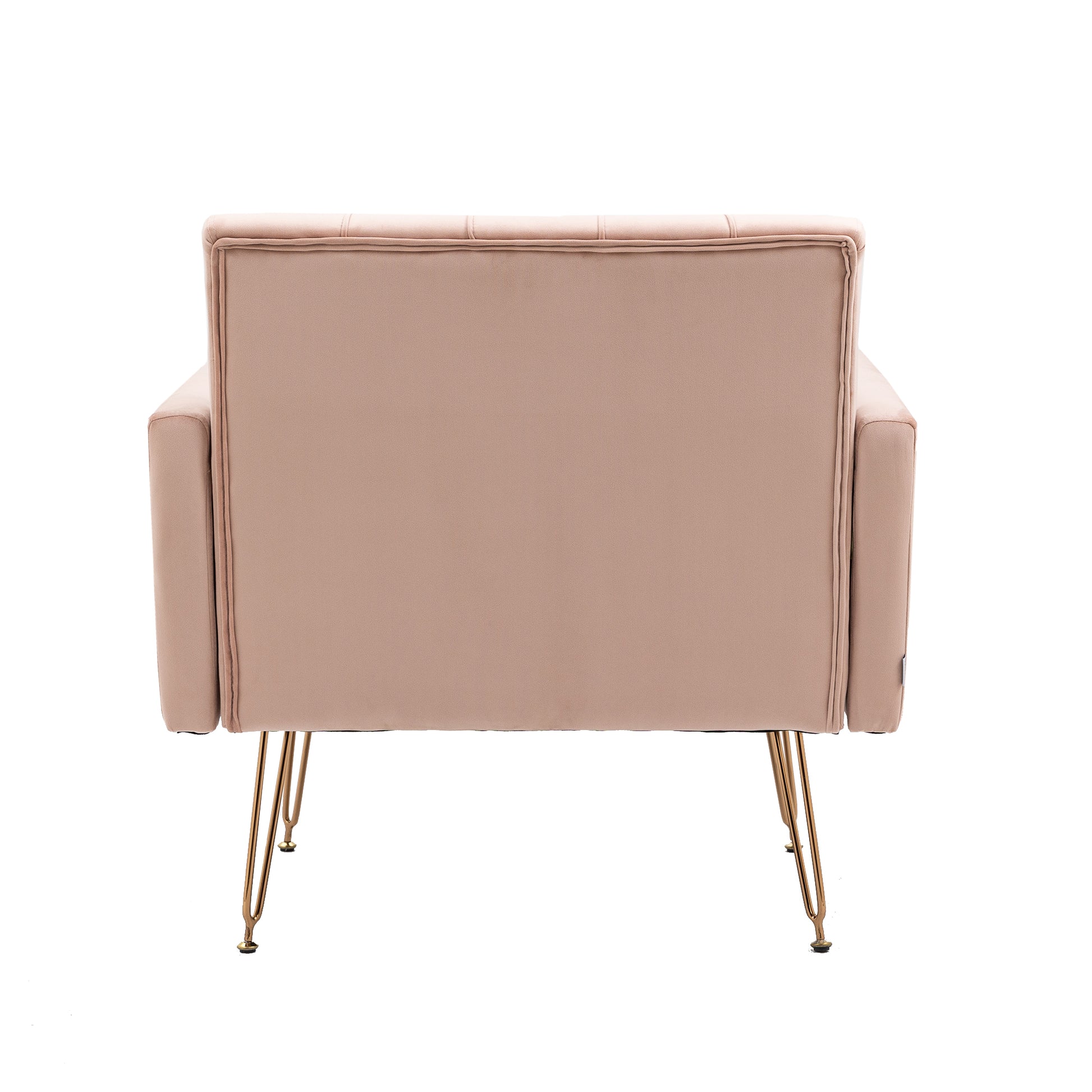 Coolmore Velvet Armchair Single Sofa Modern Tufted Upholstered Side Reading Chairs With Arm And Gold Metal Leg For Living Room Bedroom Pink Pink Foam Velvet