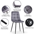 Grey Velvet Dining Chairs Set Of 4 Dining Chairs Living Room Chair Modern Kitchen Armless Side Chair Metal Grey Dining Room Dry Clean Classic Solid Back Set Of 4 Or More Foam Velvet