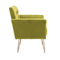 Coolmore Velvet Armchair Single Sofa Modern Tufted Upholstered Side Reading Chairs With Arm And Gold Metal Leg For Living Room Bedroom Olive Green Olive Green Foam Velvet