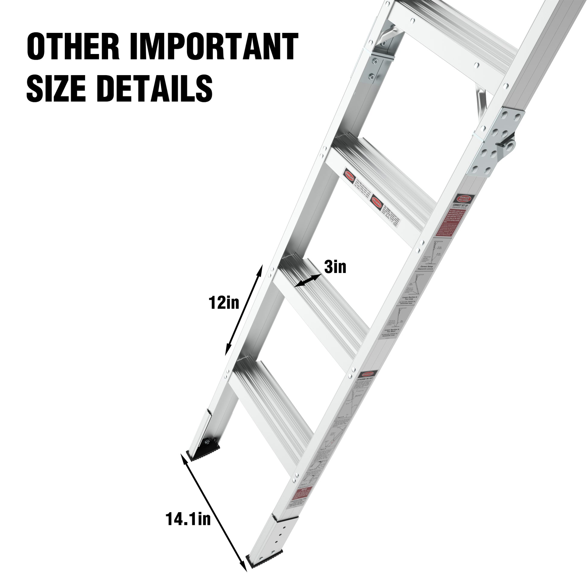 Household Aluminum Alloy Manual Lifting Attic Ladder silver-abs-aluminium