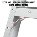 Household Aluminum Alloy Manual Lifting Attic Ladder silver-abs-aluminium