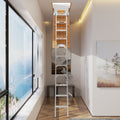 Household Aluminum Alloy Manual Lifting Attic Ladder silver-abs-aluminium