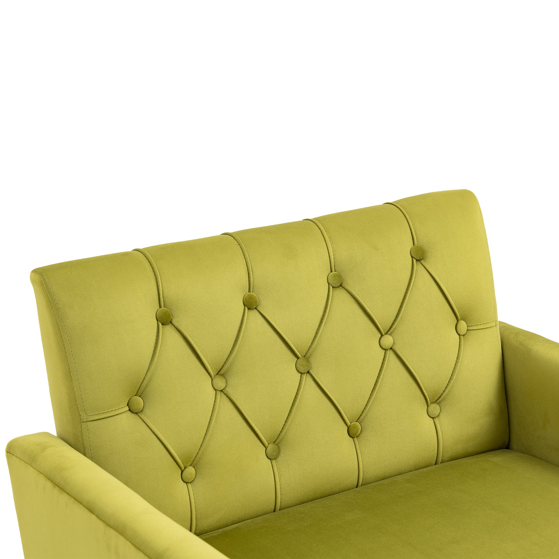 Coolmore Velvet Armchair Single Sofa Modern Tufted Upholstered Side Reading Chairs With Arm And Gold Metal Leg For Living Room Bedroom Olive Green Olive Green Foam Velvet