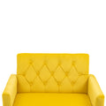 Coolmore Velvet Armchair Single Sofa Modern Tufted Upholstered Side Reading Chairs With Arm And Gold Metal Leg For Living Room Bedroom Mustard Mustard Foam Velvet