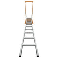 Household Aluminum Alloy Manual Lifting Attic Ladder silver-abs-aluminium