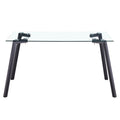 Modern Minimalist Rectangular Glass Dining Table For 4 6 With 0.31