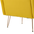 Coolmore Velvet Armchair Single Sofa Modern Tufted Upholstered Side Reading Chairs With Arm And Gold Metal Leg For Living Room Bedroom Mustard Mustard Foam Velvet