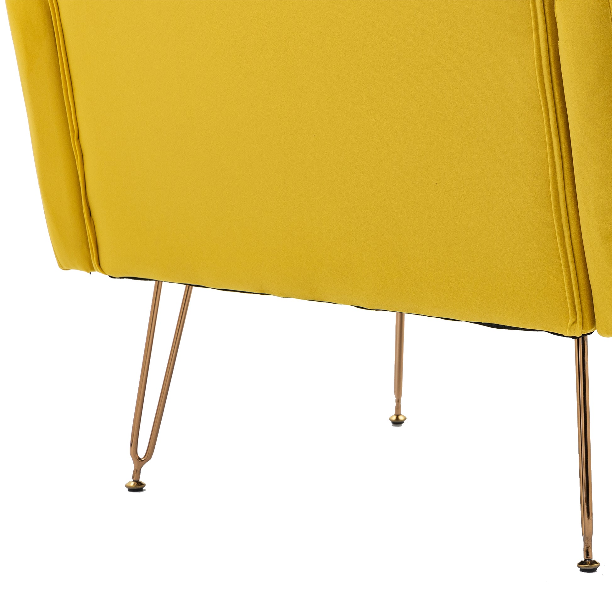 Coolmore Velvet Armchair Single Sofa Modern Tufted Upholstered Side Reading Chairs With Arm And Gold Metal Leg For Living Room Bedroom Mustard Mustard Foam Velvet