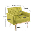 Coolmore Velvet Armchair Single Sofa Modern Tufted Upholstered Side Reading Chairs With Arm And Gold Metal Leg For Living Room Bedroom Olive Green Olive Green Foam Velvet