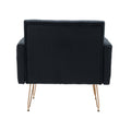 Coolmore Velvet Armchair Single Sofa Modern Tufted Upholstered Side Reading Chairs With Arm And Gold Metal Leg For Living Room Bedroom Black Black Foam Velvet