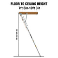 Household Aluminum Alloy Manual Lifting Attic Ladder silver-abs-aluminium