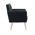 Coolmore Velvet Armchair Single Sofa Modern Tufted Upholstered Side Reading Chairs With Arm And Gold Metal Leg For Living Room Bedroom Black Black Foam Velvet