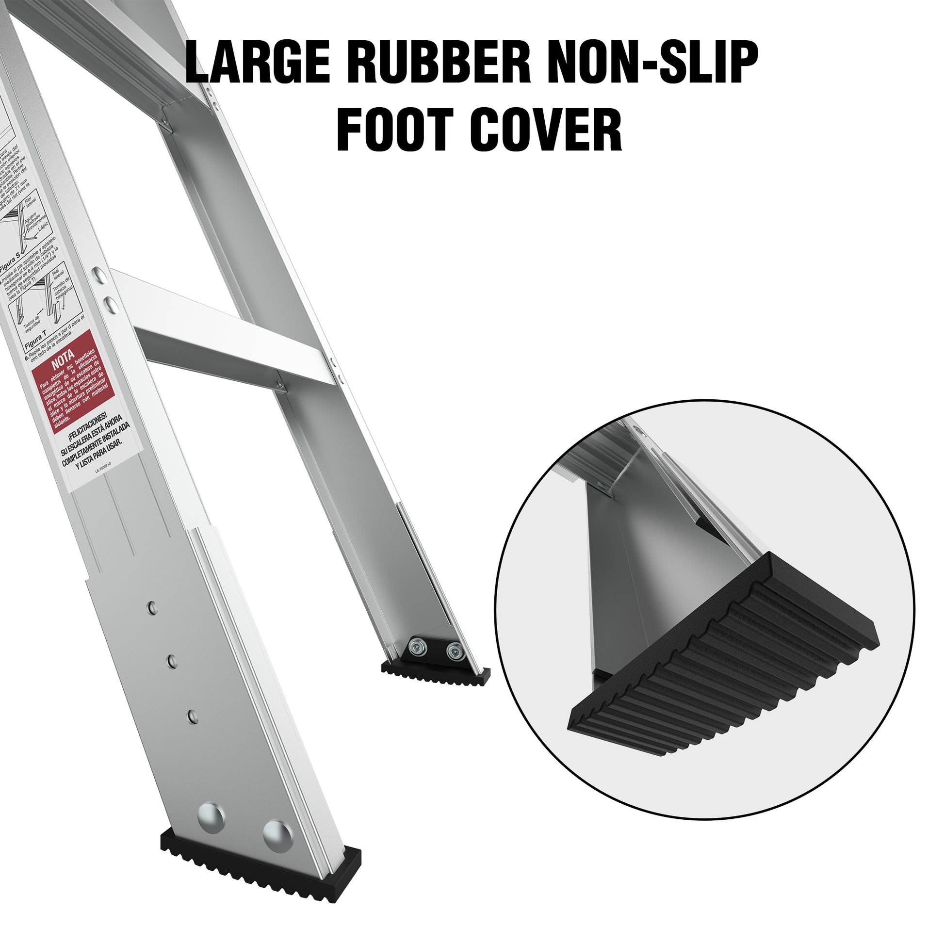 Household Aluminum Alloy Manual Lifting Attic Ladder silver-abs-aluminium