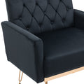 Coolmore Velvet Armchair Single Sofa Modern Tufted Upholstered Side Reading Chairs With Arm And Gold Metal Leg For Living Room Bedroom Black Black Foam Velvet