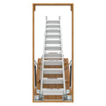 Household Aluminum Alloy Manual Lifting Attic Ladder silver-abs-aluminium