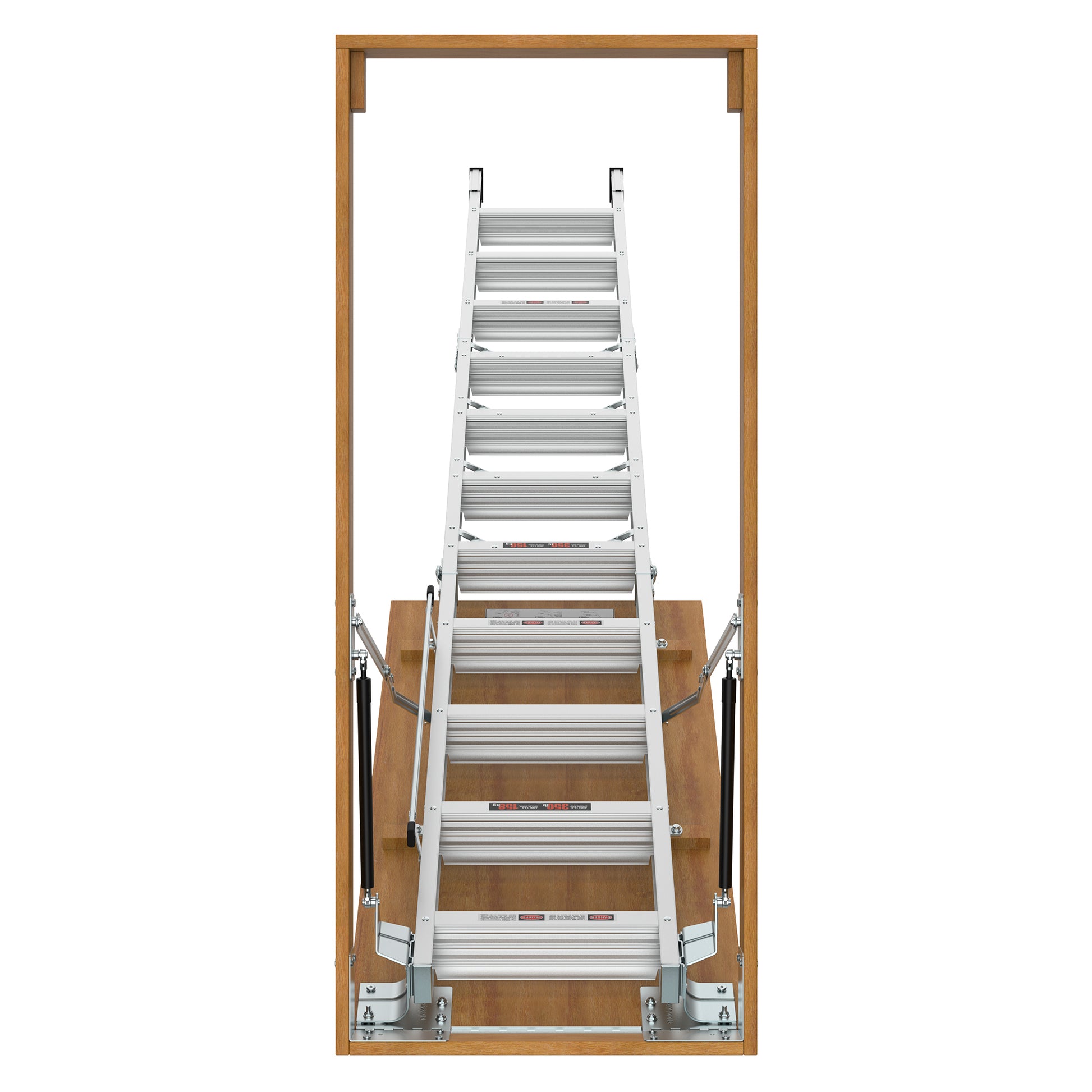 Household Aluminum Alloy Manual Lifting Attic Ladder silver-abs-aluminium