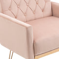 Coolmore Velvet Armchair Single Sofa Modern Tufted Upholstered Side Reading Chairs With Arm And Gold Metal Leg For Living Room Bedroom Pink Pink Foam Velvet