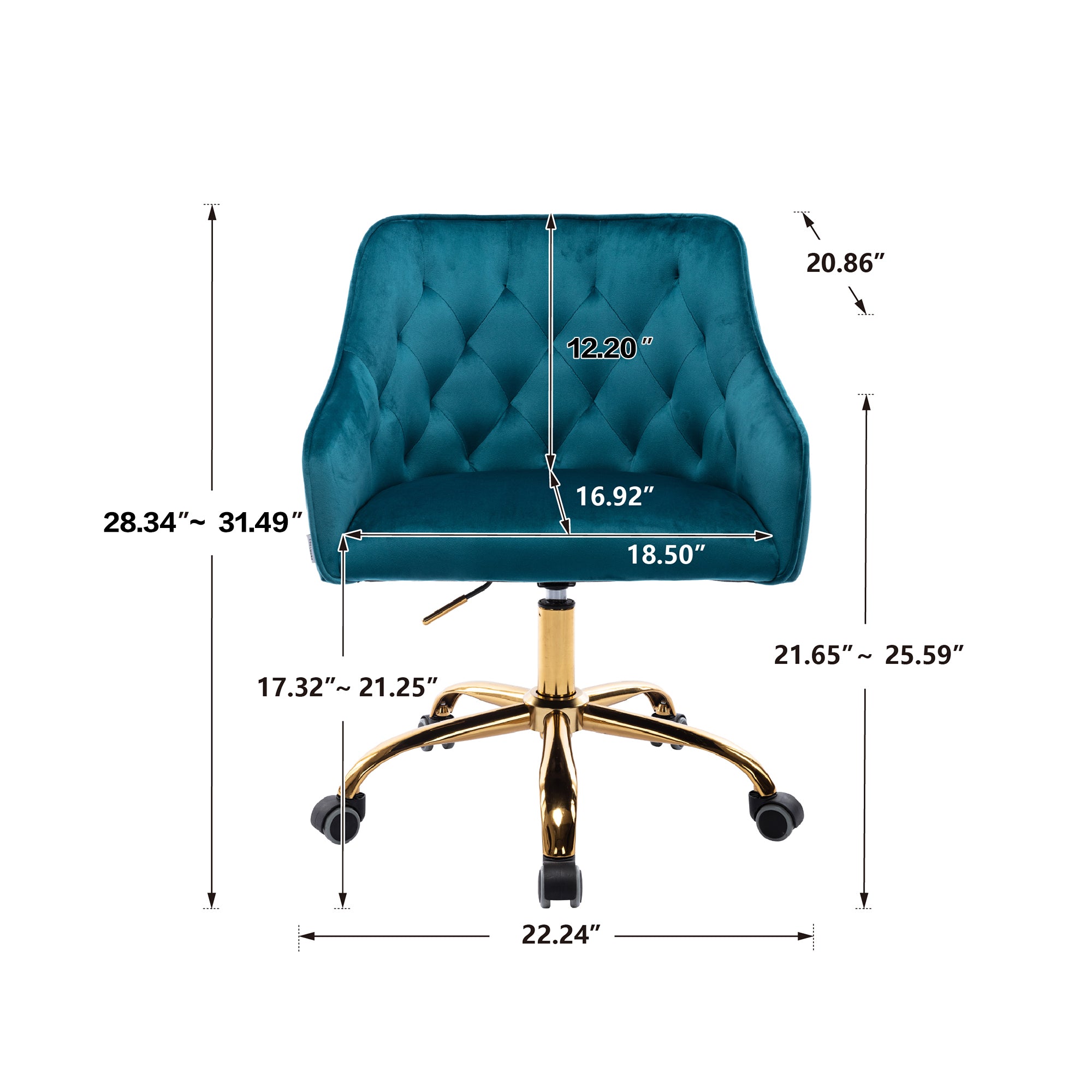 COOLMORE Swivel Shell Chair for Living Room Bed Room teal-metal