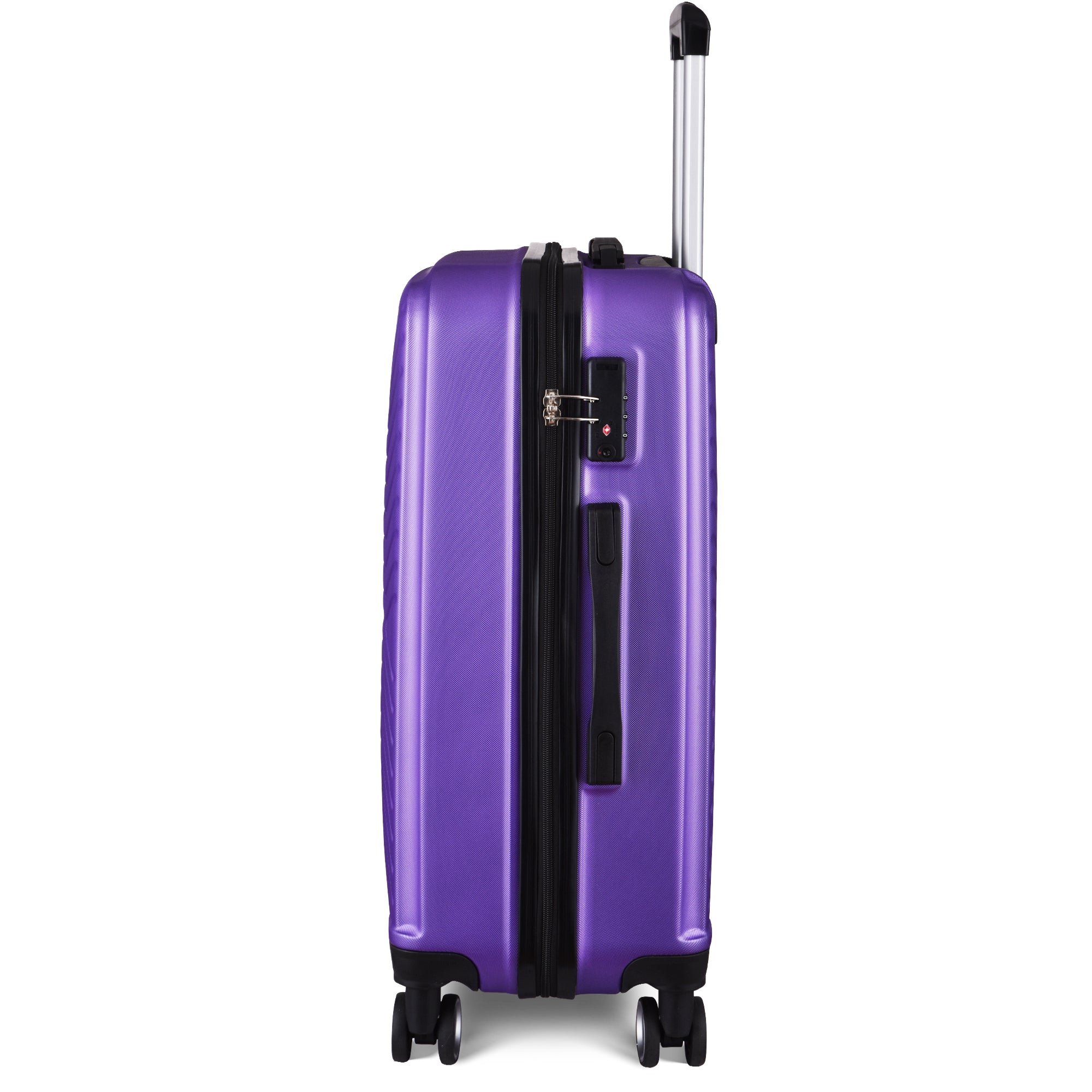 Luggage Sets 3 Piece Suitcase Set Hard Shell Carry on purple-abs