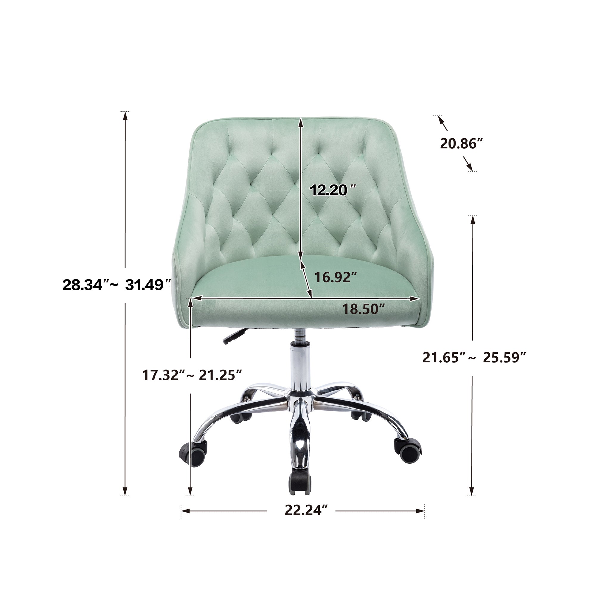 COOLMORE Swivel Shell Chair for Living Room Modern mint green-metal