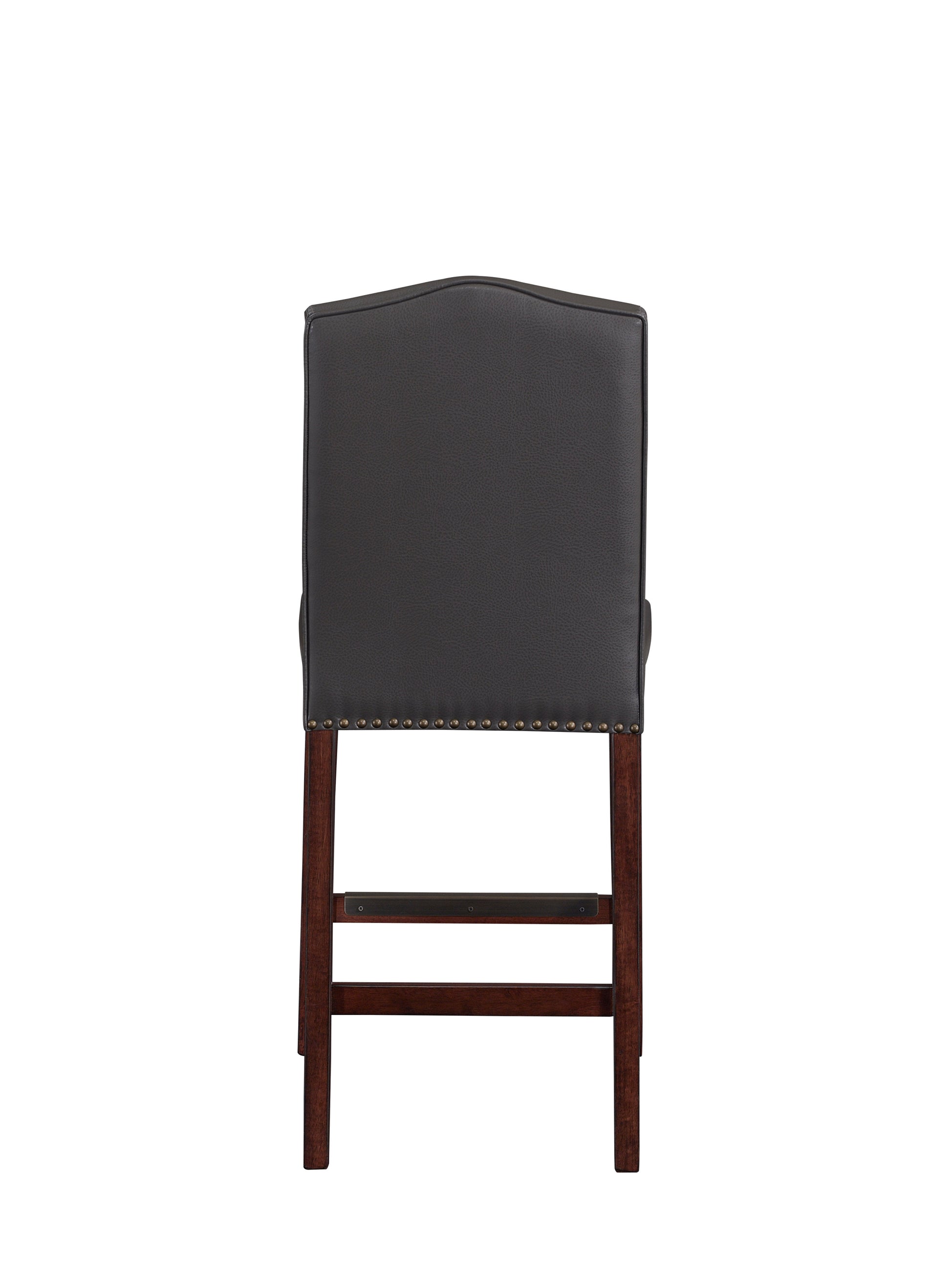 Claremont Gray Faux Leather Counter Stool Grey Foam Solid Wood