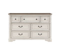 Florian Dresser In Gray Fabric & Antique White Finish Bd01651 Antique White Solid Wood Mdf