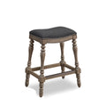 Carolina Saddle Seat Counter Stool Charcoal Grey Foam Solid Wood