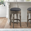 Magnolia Backless Swivel Counter Stool Charcoal Grey Foam Solid Wood