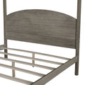 Queen Size Canopy Platform Bed With Headboard And Support Legs,Brown Wash Brown Pine