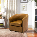 Trenton Swivel Arm Chair Camel Camel Foam Pu Leather