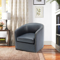 Trenton Swivel Arm Chair Midnight Blue Dark Blue Foam Pu Leather