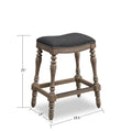 Carolina Saddle Seat Counter Stool Charcoal Grey Foam Solid Wood