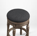 Magnolia Backless Swivel Counter Stool Charcoal Grey Foam Solid Wood