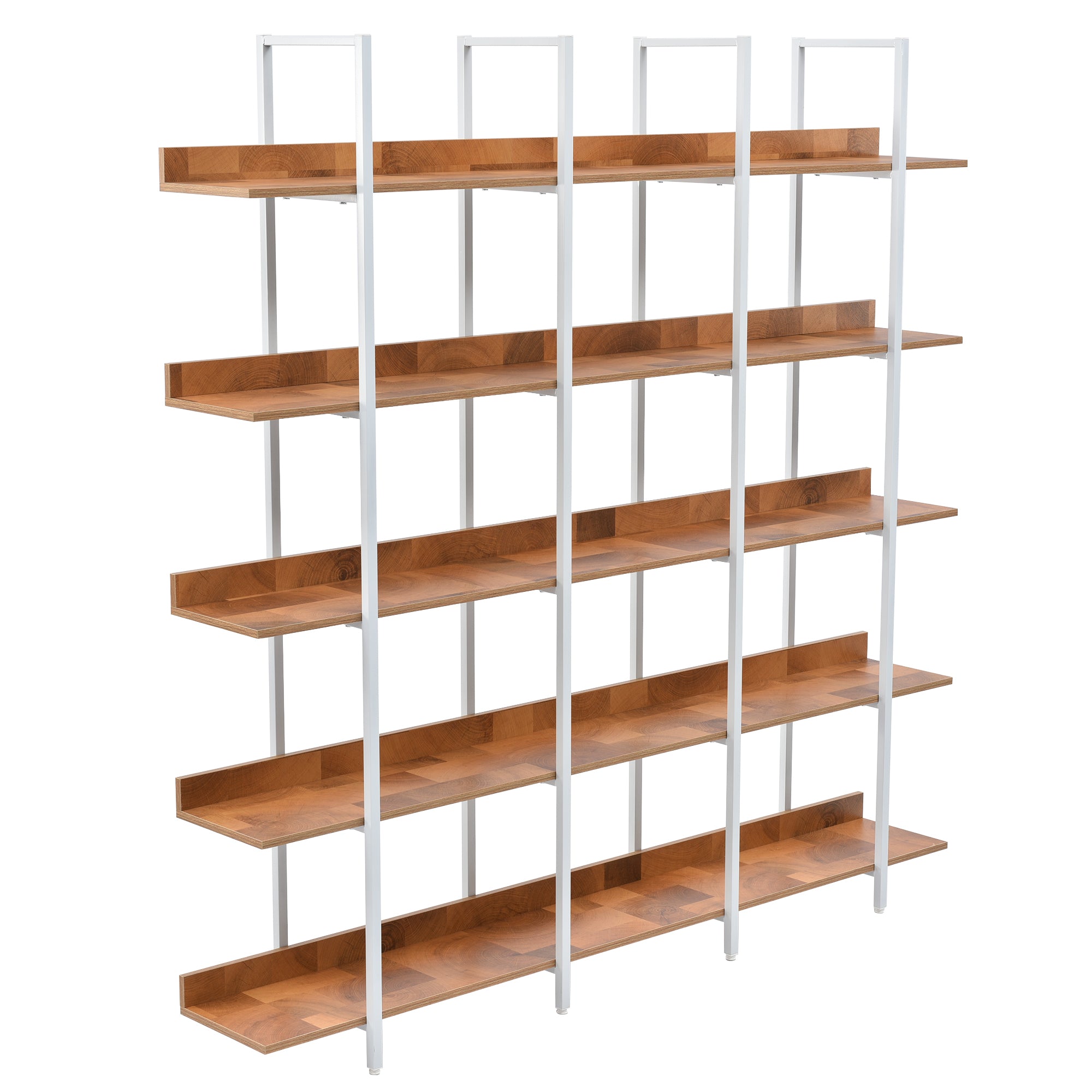 5 Tier Bookcase Home Office Open Bookshelf, Vintage Industrial Style S