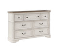 Florian Dresser In Gray Fabric & Antique White Finish Bd01651 Antique White Solid Wood Mdf